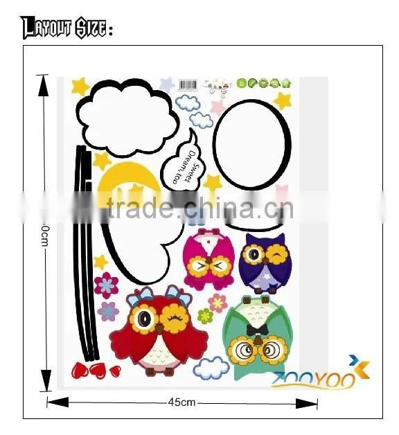 ALFOREVER the owl whiteboard sticker,whiteboard decals for kids