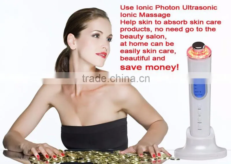 3color photon home use ultrasonic ionic massage personal use portable photon ionic massage