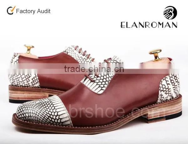 snake skin embossed leather male shoes lace up dress formal male shoes