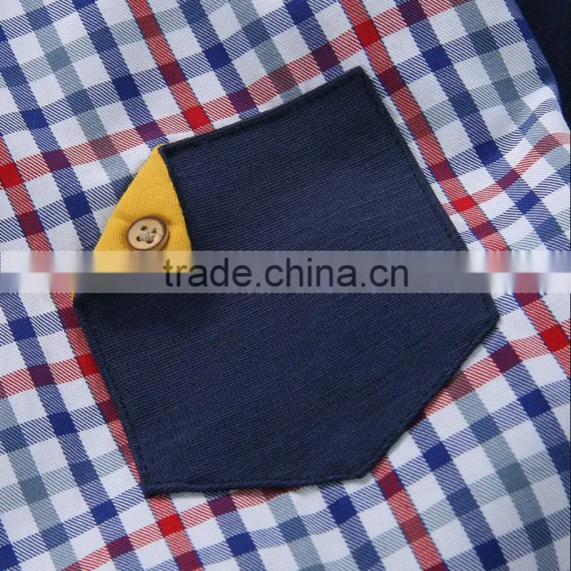American Design Turn-down Collar Men Check Shirt