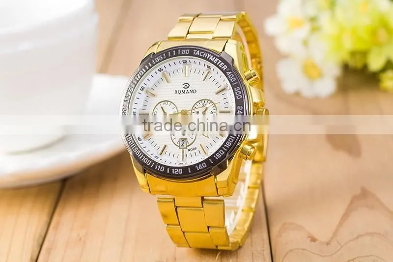 RD09 202 RQMAND Luxury Calendar Men Watches Steel Gold Male Clock Men Military Wristwatch Quartz Sports Watch Relogio Masculino