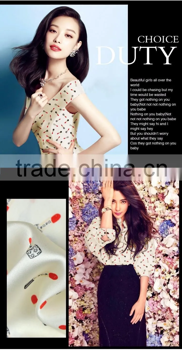 New style china strech silk satin printed fabric for dress