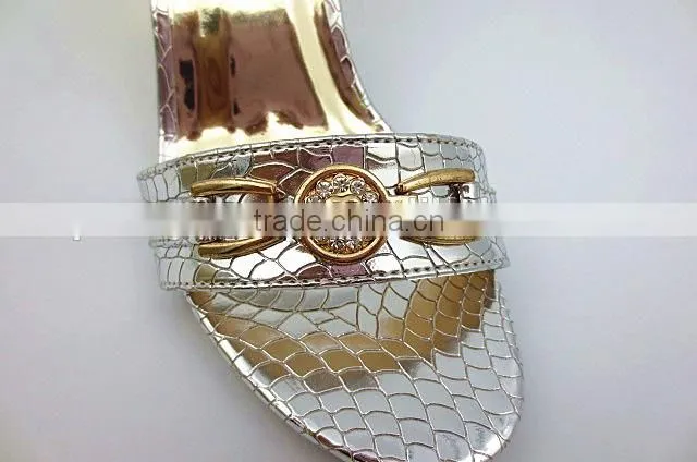 middle thick heel ankle strap office lady sandals with button