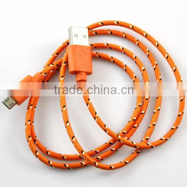 3ft Durable Fabric Braided Micro USB Sync & Charge Cable for Samsung Galaxy