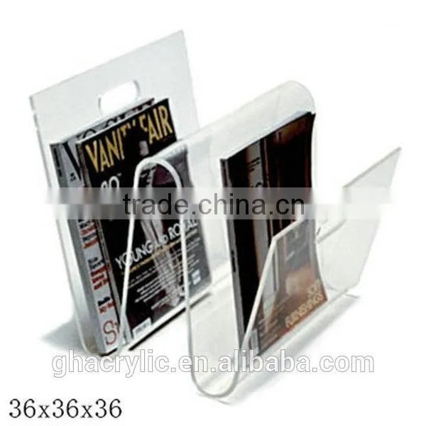 GH-RZ596 acrylic magazine rack, acrylic slat wall magazine rack ,customized acrylic magazine display rack