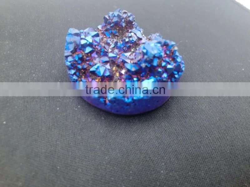Assorted double Electroplated Druzy Loose Cabochon, Titanium Coated Oval Shape Cabochon