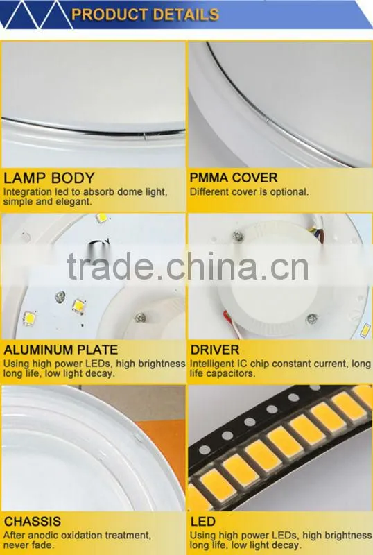 12W High power LED Ceiling Light with remote control 2015 newest surface mounted