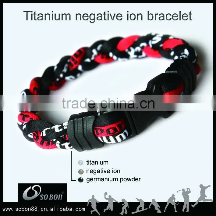 Fashinable Healthy Sport Fitness Titanium Braided Sports Bracelet