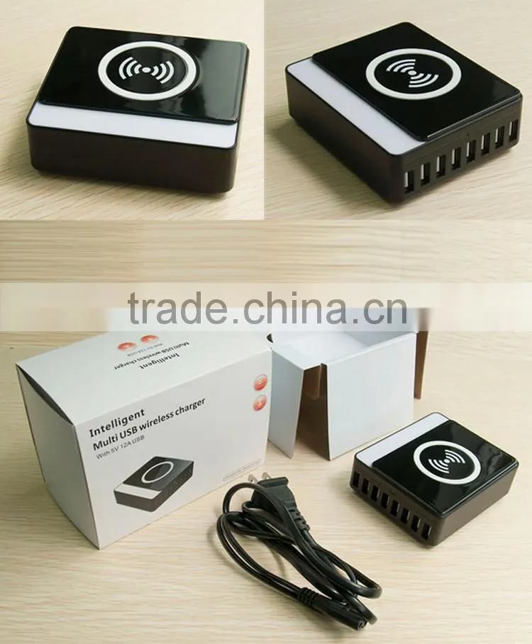 Multi-port usb wireless charger qi charging dock station for Samsung galaxy s7