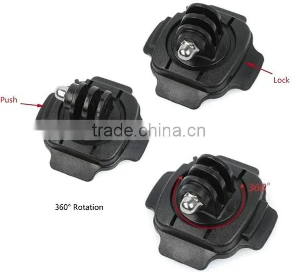 360 Degree Rotatable Swivel Helmet Mount Curved Base With Screw 3M Sticker For GoPro Hero 3 3+ 4
