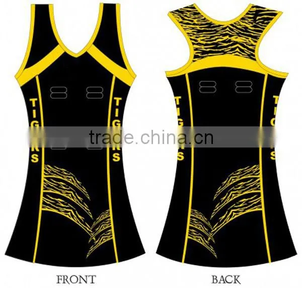 Wholesale cheap price netball dress design color black