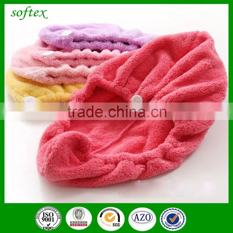Fast Drying Microfiber Wrap Turban Style hair towel cap