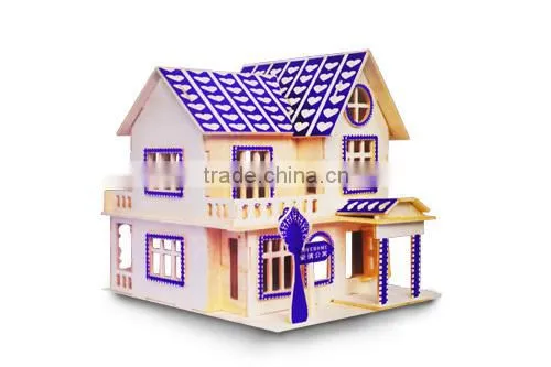 wooden crafts assembled toy , wooden diy house