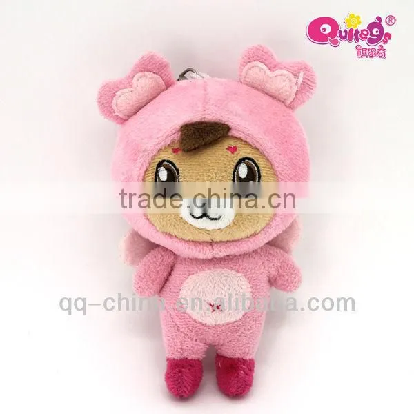 Stuffed angel keychain teddy bear