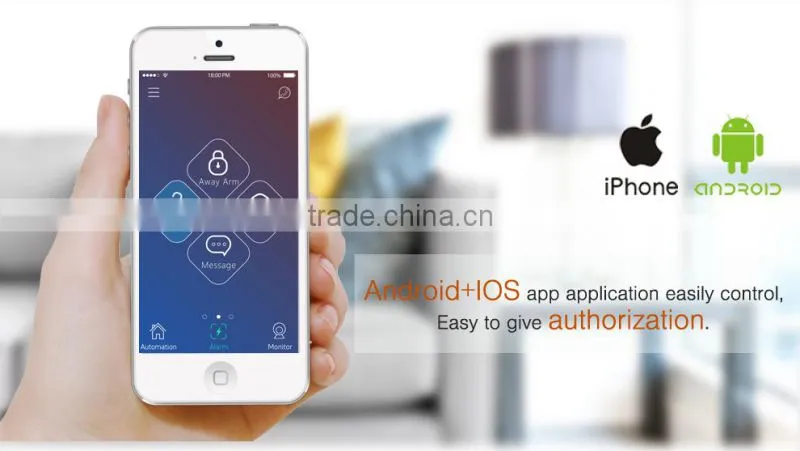 Complete app control WIFI wireless alarm system,smart zone attribution for sensors setting,learn/delete sensors via app