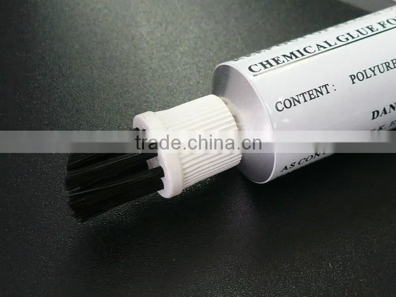 Reusable tube brush applicator cap, aluminum tube with brush