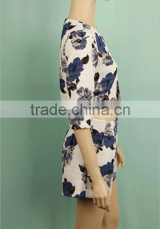 2016 A/W ladies blue suit pant coat two pieces suits new design ladies suit