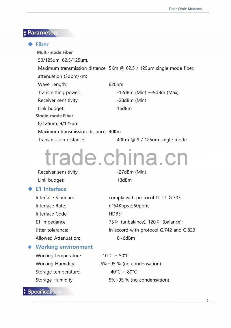 E1 Fiber Converter