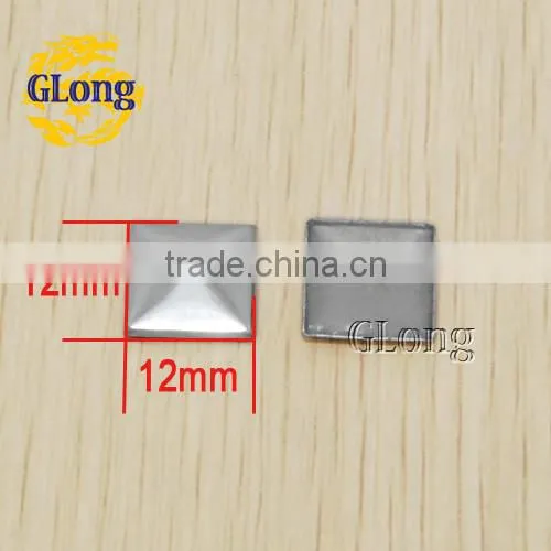 12mm Hot Fix Pyramid Silver Aluminum DIY accessories for clothing bag shoe #GT101-12Z(Mix-s)