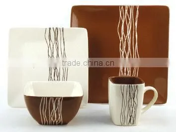ceramic yellow square dinner set