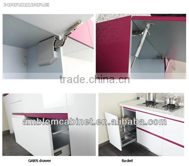 Brief eco-friendly high gloss lacquer kitchen cabinets(1 year warranty)
