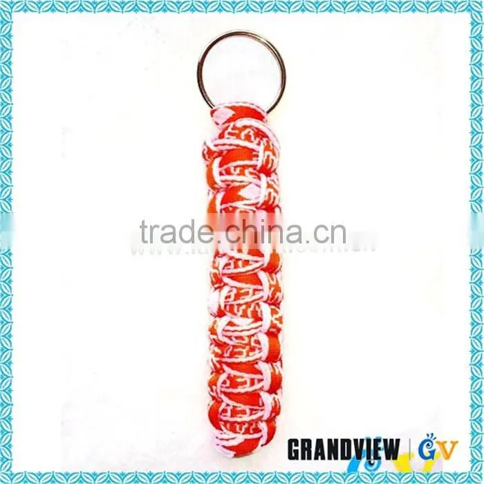 China OEM all kinds polyester 4mm paracord keychain