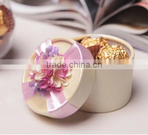 round paper wedding gift box, wedding chocolate box