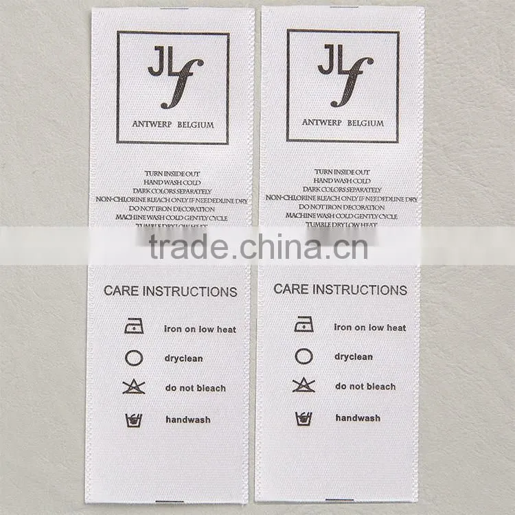 Polyester band pinted main label tag for women's embroidery sweater