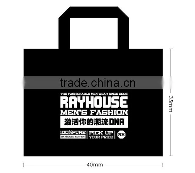 Customized black promotional shopping bag