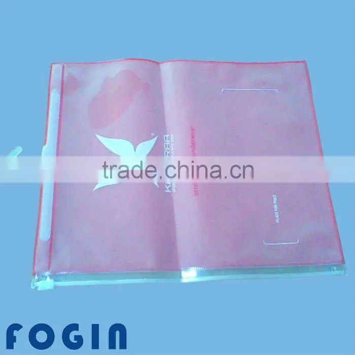 pvc apparel bag with hook hanger button closure