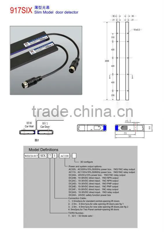 weco curtain light elevator curtain light led curtain light 917SIX