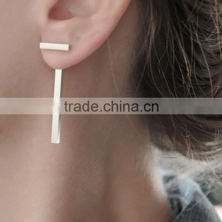 hot sale T simple hanging fashion gold plated earring