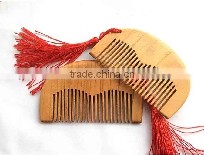 Natural wide tooth wood no-static massage hair comb free shipping wholesale