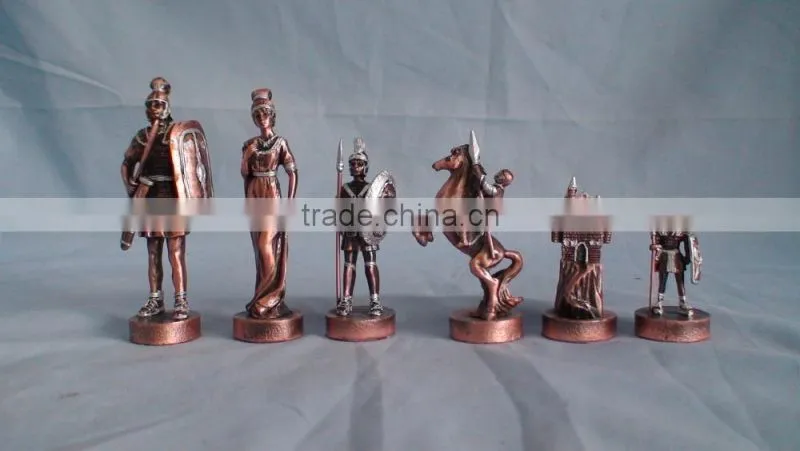 Warrior Knight design metal chess with board