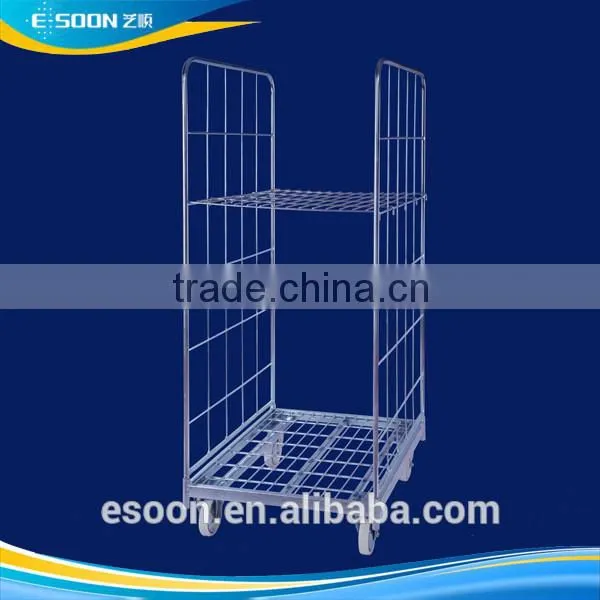 2-Tier Stainless Steel hand push roll trolley
