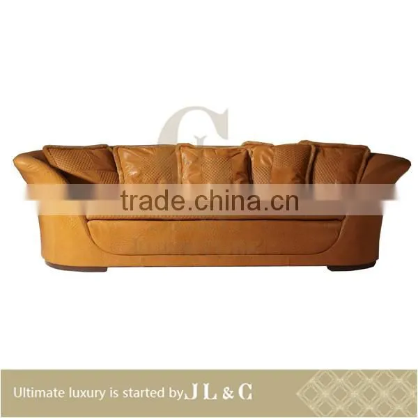 JS01 Three Seater Sofa Full Grain Aniline Leather Sofa JL&C Luxury Home Furniture New Sofa Designs