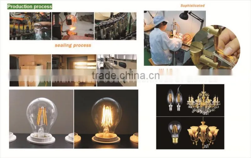 Factory wholesale 4w 6w E27/E26/B22 led filament candle e14 for decoration chandelier
