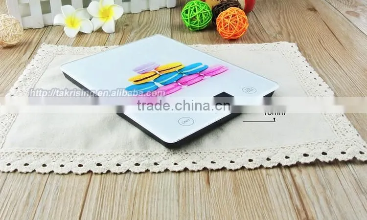Printing Glass LCD Electronic Kitchen Weighing Digital Scales