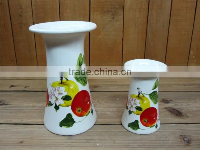 Beautiful Ceramic 3 Compartment Serving Dinner Dish in Apple Shape