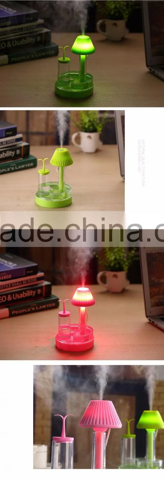 functional air purifier with table lamp for room/ Green buds humidifier