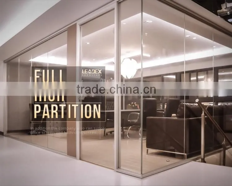 clear tempered full high partition office glass doors with MFC