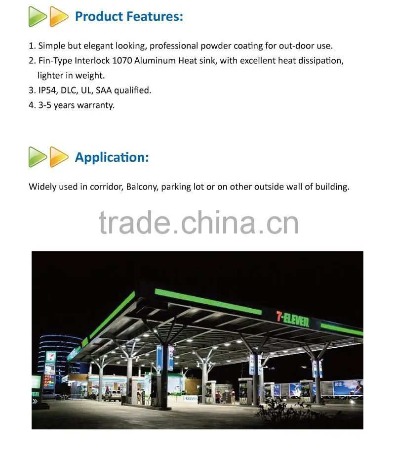 UL 40W LED Canopy Light with 5 Year Warranty for Parking Garage Lighting