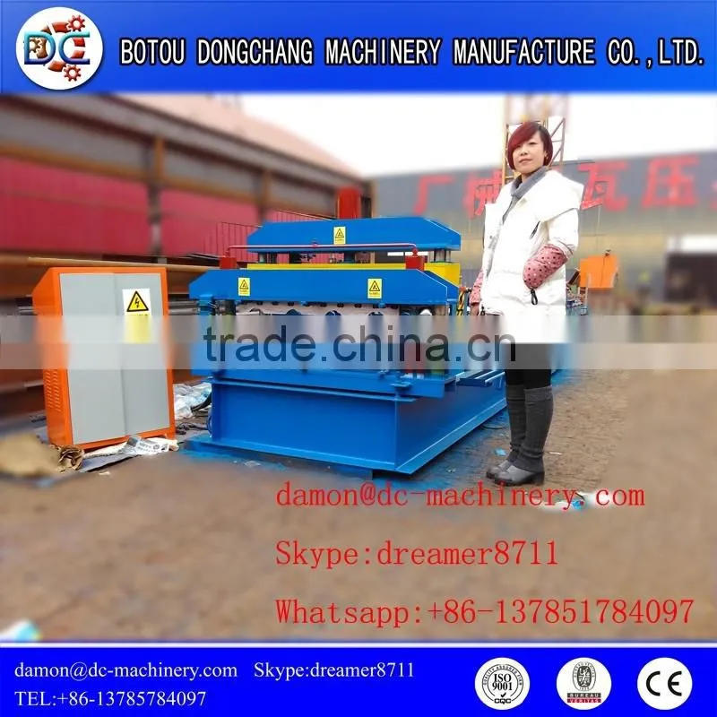 color steel glalvanized corrugated trapezoidal metal sheet roofing sheet machine ,double layer roof sheet roll forming machine