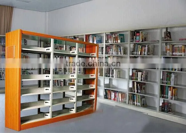 Professional manufacturer school library furniture wooden bookshelf with high quality