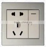 reset wall switch and socket , aluminium and stainless steel and PC panel
