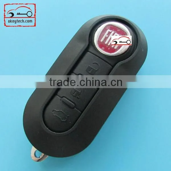High Quatity Fita 500 flip remote key shell black 3 button Fiat 500 Brava Panda Punto fobs romote key case