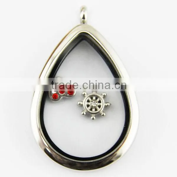 30MM round crystals locket pendant necklace