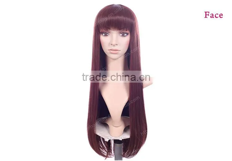 New Product High density Customizable Red long straight hair wigs
