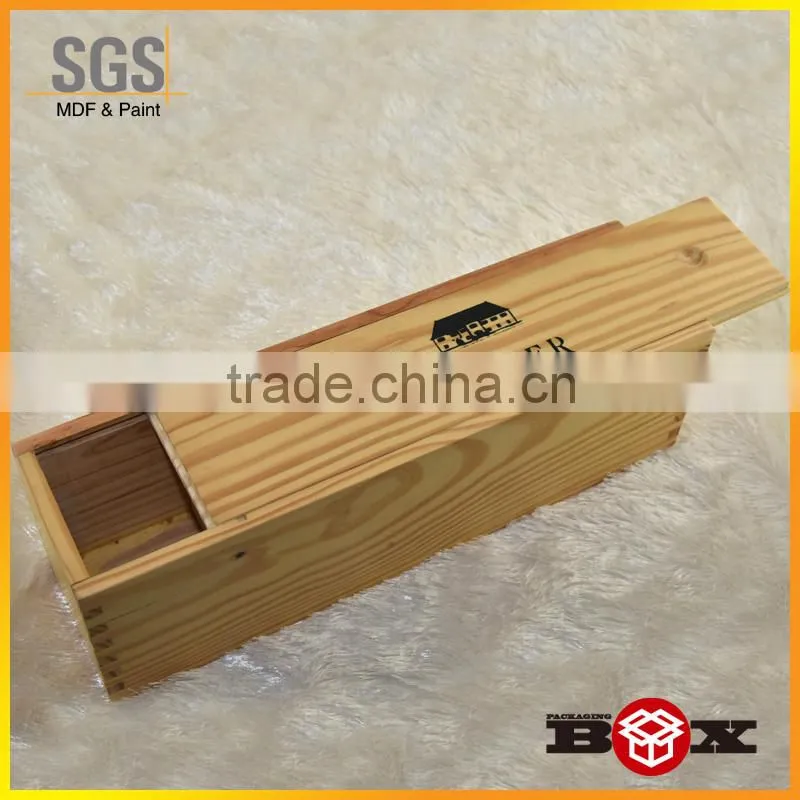 Solid sliding lid Wooden Wine box
