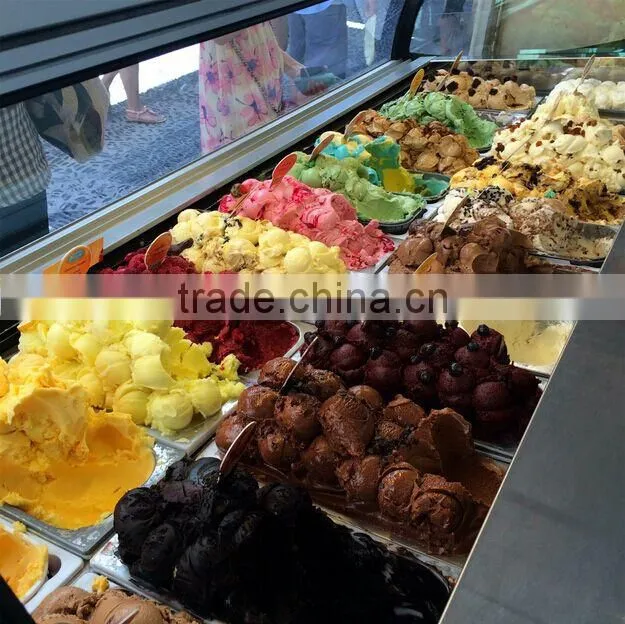 high quality 6/8/10/12 flavor Single-temperature Style ice cream showcase